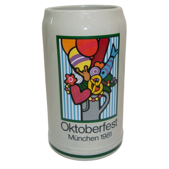 Rastal Other - Vintage 1981 Oktoberfest Munchen Beer Stein Ernst Strom Rastal 1L Stoneware Mug